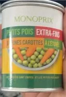 Mängden socker i Petit pois extra fins & jeune carottes à l’étuvée