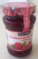 Mängden socker i Confiture de framboises extra