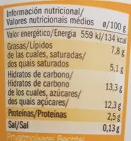 Mängden socker i Yogur Gourmet Melocotón y Maracuyá