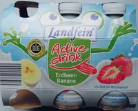 Mängden socker i Milchmischerzeugnis mit 1% Fett im Milchanteil mit Erdbeermark und Bananensaft aus Bananensaftkonzentrat mit Vitamin B12 und Calcium.