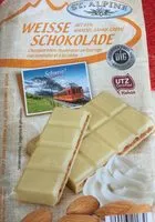 Mängden socker i Alpine Weisse Schokolade Mit 45% Mandel-sahne-c. ..
