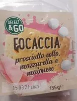 Mängden socker i Focaccia prosciutto cotto mozzarella e maionese