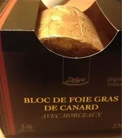 Mängden socker i Bloc de foie gras de canard avec morceaux
