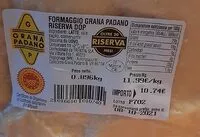 Mängden socker i Formaggio grana padano riserva doo