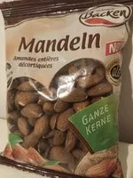 Mängden socker i MandeIn Amandes entières décortiquées