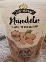 Mängden socker i Mandeln blanchiert und geröstet