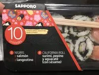 Mängden socker i 6 nigiris, 6 california roll