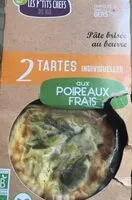 Mängden socker i 2 tartes aux poireaux frais