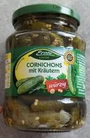 Mängden socker i Cornichons Mit Kräutern