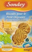 Mängden socker i Biscuits pour le petit déjeuner au muesli et aux fruits
