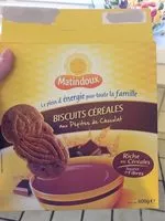 Mängden socker i Biscuits céréales aux pepites de chocolat