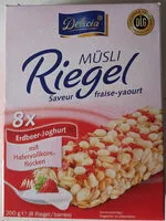 Mängden socker i Riegel müsli fraise-yaourt