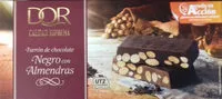 Mängden socker i Turrón de chocolate negro con almendras
