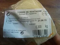 Mängden socker i Tomme de montagne
