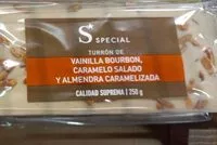 Mängden socker i Turrón de vainilla bourbon, caramelo salado y almendra