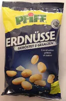 Mängden socker i Erdnüsse - geröstet und gesalzen