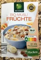 Mängden socker i Bio-Müsli Früchte