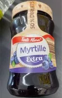 Mängden socker i Confiture de myrtille