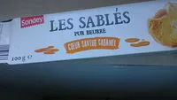 Mängden socker i Sablé pur beurre cœur saveur caramel