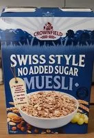 Socker och näringsämnen i Crownfield muesli di luisa