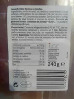 Mängden socker i Jamón Serrano Reserva