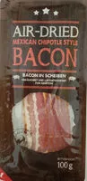 Mängden socker i Bacon, Air-dried, Mexican Chipotle Style