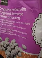 Mängden socker i Organic raisins with yoghurt flavoured white chocokate