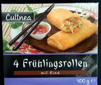 Mängden socker i 4 Frühlingsrollen mit Rind