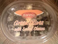 Mängden socker i Baresa Green Olives with Salad Cheese