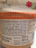 Mängden socker i Vegyes savanyusag