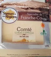 Mängden socker i Comté 12 mois d'affinage au lait cru
