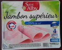 Mängden socker i Jambon supérieur (-25 % de sel)