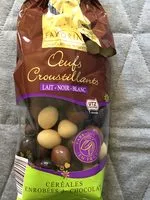 Mängden socker i Œufs Croustillants - Lait - Noir - Blanc