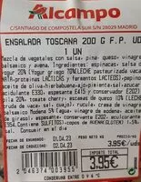 Mängden socker i Ensalada toscana
