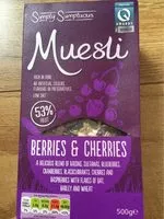 Mängden socker i Muesli Berries & Cherries