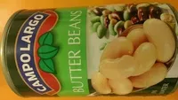 Mängden socker i Butter Beans in water