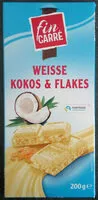 Mängden socker i White chocolate with coconut flakes and cornflakes, coconut flakes and cornflakes