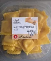 Mängden socker i Ravioli 52% relleno5 quesos