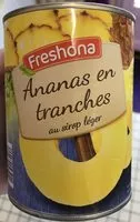 Mängden socker i Ananas en tranches au sirop léger
