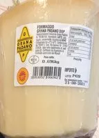 Mängden socker i Formaggio grana padano DOP