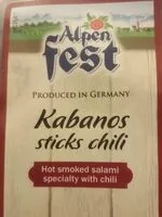 Mängden socker i Alpen Fest Kabanos Sticks Chili