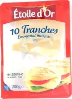 Mängden socker i Emmental français 10 tranches