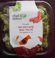 Mängden socker i Crudités Bacon Fumé œuf poché vinaigrette au vin