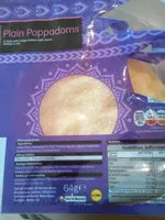 Mängden socker i Plain Poppadoms