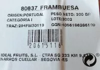 Mängden socker i Caja frambuesa