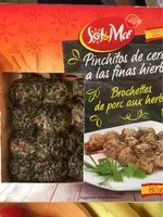 Mängden socker i Brochettes de porc aux herbes