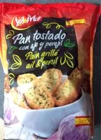 Mängden socker i Pain croustillant avec 1,4% d'ail et 0,7% de persil