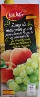 Mängden socker i Jus de pêche et de raisin partiellement à base de concentré