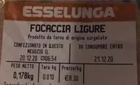 Mängden socker i Focaccia ligure
