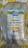 Mängden socker i Salchichas tipo Bratwurst con queso